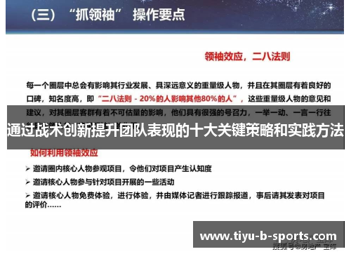通过战术创新提升团队表现的十大关键策略和实践方法